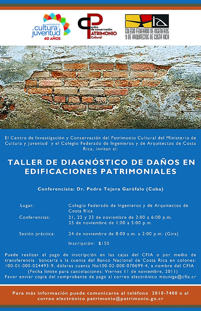 Title: Taller de Diagnóstico de Daños en Edificaciones Patrimoniales. - Description: Afiche: Taller de Diagnóstico de Daños en Edificaciones Patrimoniales.